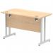 Impulse 1200 x 600mm Straight Office Desk Maple Top Silver Cantilever Leg MI002422