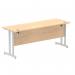 Impulse 1800 x 600mm Straight Office Desk Maple Top Silver Cantilever Leg MI002425