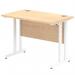 Impulse 1000 x 600mm Straight Office Desk Maple Top White Cantilever Leg MI002426