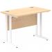 Impulse 1000 x 600mm Straight Office Desk Maple Top White Cantilever Leg MI002426