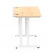 Impulse 1000 x 600mm Straight Office Desk Maple Top White Cantilever Leg MI002426