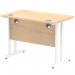 Impulse 1000 x 600mm Straight Office Desk Maple Top White Cantilever Leg MI002426