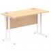 Impulse 1200 x 600mm Straight Office Desk Maple Top White Cantilever Leg MI002427