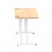 Impulse 1200 x 600mm Straight Office Desk Maple Top White Cantilever Leg MI002427