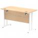 Impulse 1200 x 600mm Straight Office Desk Maple Top White Cantilever Leg MI002427