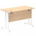 Impulse 1200 x 600mm Straight Office Desk Maple Top White Cantilever Leg MI002427