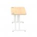 Impulse 1400 x 600mm Straight Office Desk Maple Top White Cantilever Leg MI002428