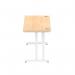 Impulse 1600 x 600mm Straight Office Desk Maple Top White Cantilever Leg MI002429