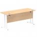 Impulse 1600 x 600mm Straight Office Desk Maple Top White Cantilever Leg MI002429