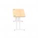 Impulse 1800 x 600mm Straight Office Desk Maple Top White Cantilever Leg MI002430