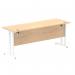 Impulse 1800 x 600mm Straight Office Desk Maple Top White Cantilever Leg MI002430