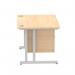 Impulse 1200 x 800mm Straight Office Desk Maple Top Silver Cantilever Leg Workstation 1 x 2 Drawer Fixed Pedestal MI002431