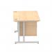 Impulse 1400 x 800mm Straight Office Desk Maple Top Silver Cantilever Leg Workstation 1 x 2 Drawer Fixed Pedestal MI002432