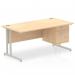 Impulse 1600 x 800mm Straight Office Desk Maple Top Silver Cantilever Leg Workstation 1 x 2 Drawer Fixed Pedestal MI002433