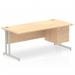 Impulse 1800 x 800mm Straight Office Desk Maple Top Silver Cantilever Leg Workstation 1 x 2 Drawer Fixed Pedestal MI002434