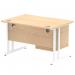 Impulse 1200 x 800mm Straight Office Desk Maple Top White Cantilever Leg Workstation 1 x 2 Drawer Fixed Pedestal MI002435