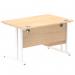 Impulse 1200 x 800mm Straight Office Desk Maple Top White Cantilever Leg Workstation 1 x 2 Drawer Fixed Pedestal MI002435