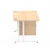 Impulse 1400 x 800mm Straight Office Desk Maple Top White Cantilever Leg Workstation 1 x 2 Drawer Fixed Pedestal MI002436