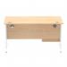 Impulse 1400 x 800mm Straight Office Desk Maple Top White Cantilever Leg Workstation 1 x 2 Drawer Fixed Pedestal MI002436