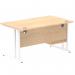 Impulse 1400 x 800mm Straight Office Desk Maple Top White Cantilever Leg Workstation 1 x 2 Drawer Fixed Pedestal MI002436