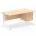 Impulse 1600 x 800mm Straight Office Desk Maple Top White Cantilever Leg Workstation 1 x 2 Drawer Fixed Pedestal MI002437