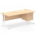 Impulse 1800 x 800mm Straight Office Desk Maple Top White Cantilever Leg Workstation 1 x 2 Drawer Fixed Pedestal MI002438