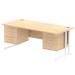 Impulse 1800 Rectangle White Cant Leg Desk MAPLE 2 x 3 Drawer Fixed Ped MI002462