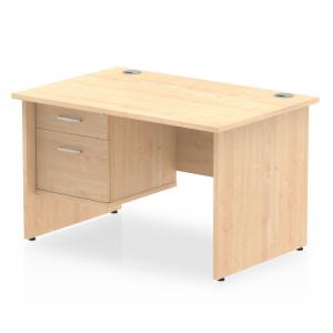 Impulse 1200 x 800mm Straight Office Desk Maple Top Panel End Leg