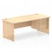 Impulse 1800 x 800mm Straight Office Desk Maple Top Panel End Leg Workstation 1 x 2 Drawer Fixed Pedestal MI002479