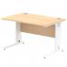 Impulse 1200 x 800mm Straight Office Desk Maple Top White Cable Managed Leg MI002497