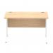 Impulse 1200 x 800mm Straight Office Desk Maple Top White Cable Managed Leg MI002497