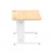 Impulse 1200 x 800mm Straight Office Desk Maple Top White Cable Managed Leg MI002497