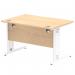 Impulse 1200 x 800mm Straight Office Desk Maple Top White Cable Managed Leg MI002497