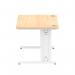 Impulse 1200 x 800mm Straight Office Desk Maple Top White Cable Managed Leg MI002497