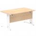 Impulse 1400 x 800mm Straight Office Desk Maple Top White Cable Managed Leg MI002498