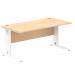 Impulse 1600 x 800mm Straight Office Desk Maple Top White Cable Managed Leg MI002499