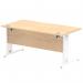 Impulse 1600 x 800mm Straight Office Desk Maple Top White Cable Managed Leg MI002499