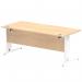 Impulse 1800 x 800mm Straight Office Desk Maple Top White Cable Managed Leg MI002500