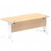 Impulse 1800 x 800mm Straight Office Desk Maple Top White Cable Managed Leg MI002500