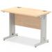 Impulse 1000 x 600mm Straight Office Desk Maple Top Silver Cable Managed Leg MI002501