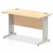 Impulse 1200 x 600mm Straight Office Desk Maple Top Silver Cable Managed Leg MI002502