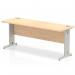 Impulse 1800 x 600mm Straight Office Desk Maple Top Silver Cable Managed Leg MI002505