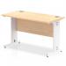 Impulse 1200 x 600mm Straight Office Desk Maple Top White Cable Managed Leg MI002507