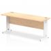 Impulse 1800 x 600mm Straight Office Desk Maple Top White Cable Managed Leg MI002510