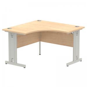 Impulse 1200mm Corner Office Desk Maple Top Silver Cable Managed Leg