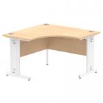 Impulse 1200mm Corner Office Desk Maple Top White Cable Managed Leg MI002617