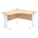 Impulse 1200 Corner Desk White Cable Managed Leg Desk Maple