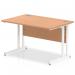 Impulse 1200 x 800mm Straight Office Desk Oak Top White Cantilever Leg MI002643