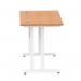 Impulse 1000 x 600mm Straight Office Desk Oak Top White Cantilever Leg MI002652