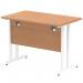 Impulse 1000 x 600mm Straight Office Desk Oak Top White Cantilever Leg MI002652